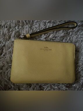 Coach Yellow Leather Wristlet
